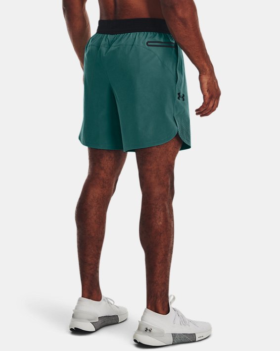 Men's UA ArmourPrint Peak Woven Shorts, Green, pdpMainDesktop image number 1